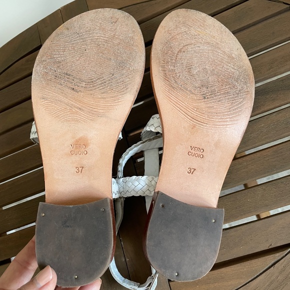 Genuine leather White Sandals size 37 - Picture 7 of 8